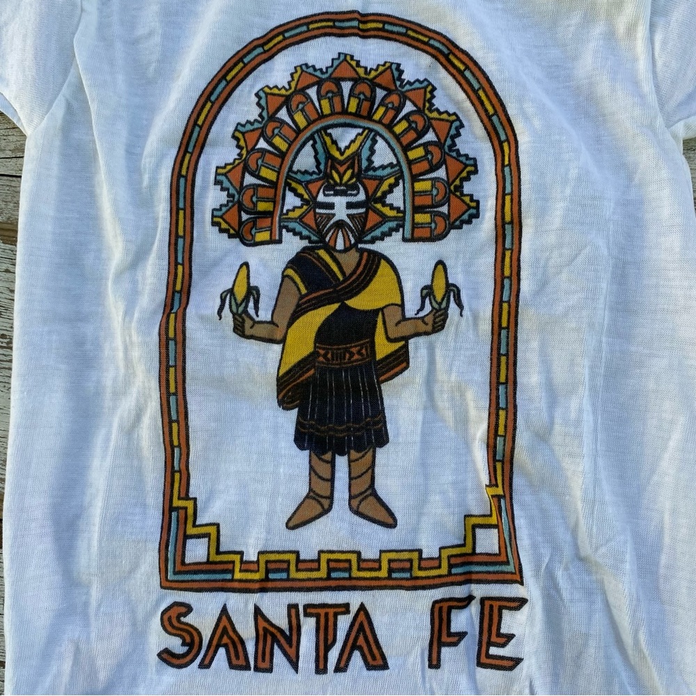 Santa Fe dead stock kids T-shirt, Native American southwestern style warrior